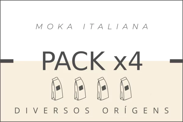 Pack selecció de 4 cafès amb orígens diferents per a cafetera Moka italiana